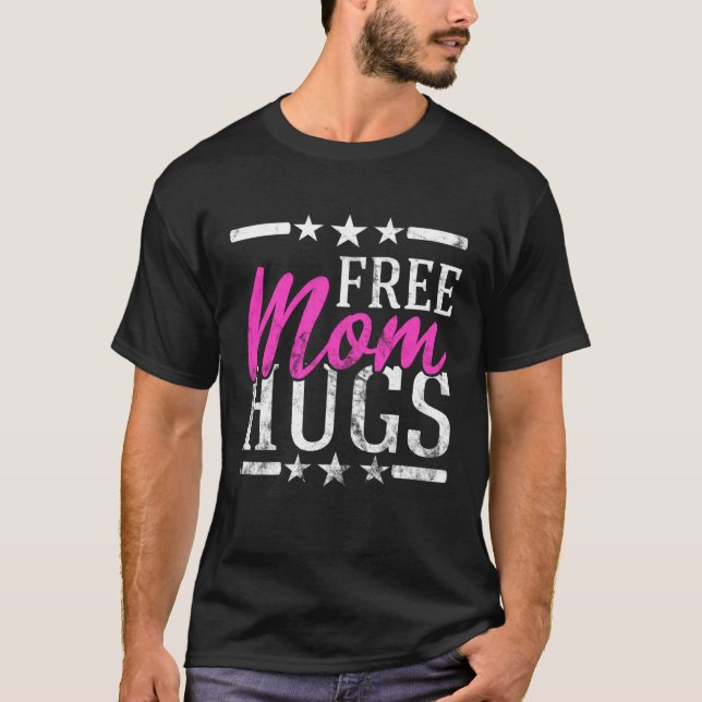 Camiseta Free Mom Hugs Lesbian Gay LGBT Proud Mother Rainbo (Anverso)