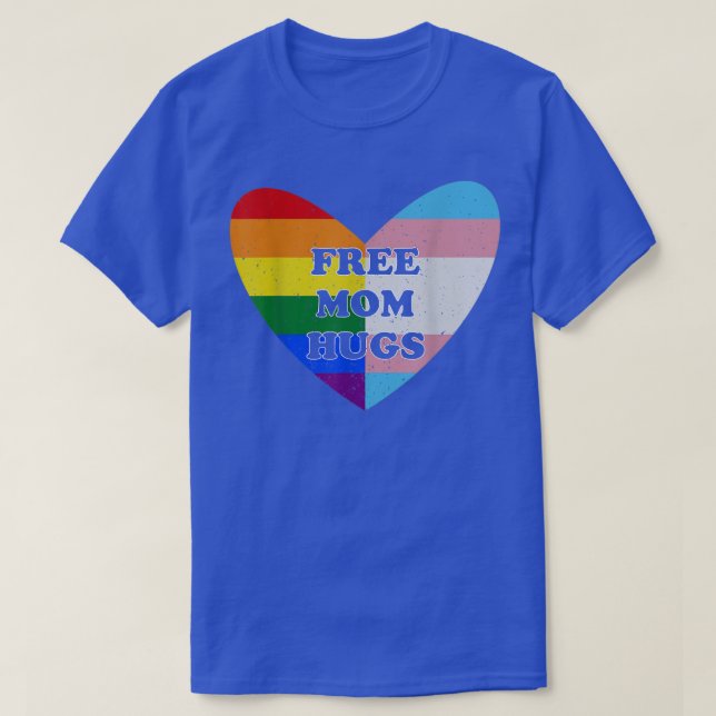 Camiseta Free Mom Hugs LGBT Gay Pride Heart  (Diseño del anverso)