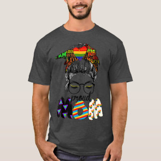 Camiseta Free Mom Hugs Messy Bun LGBT Pride Sun Rainbow Tea