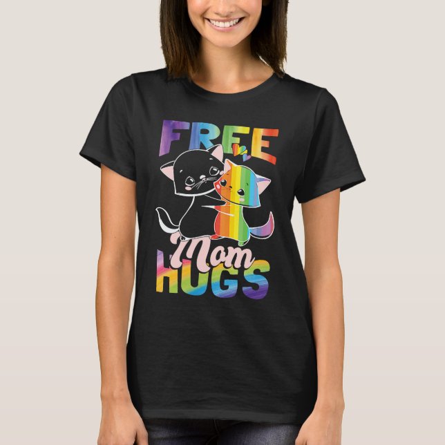 Camiseta Free Mom Hugs Pride Month LGBT Mom (Anverso)