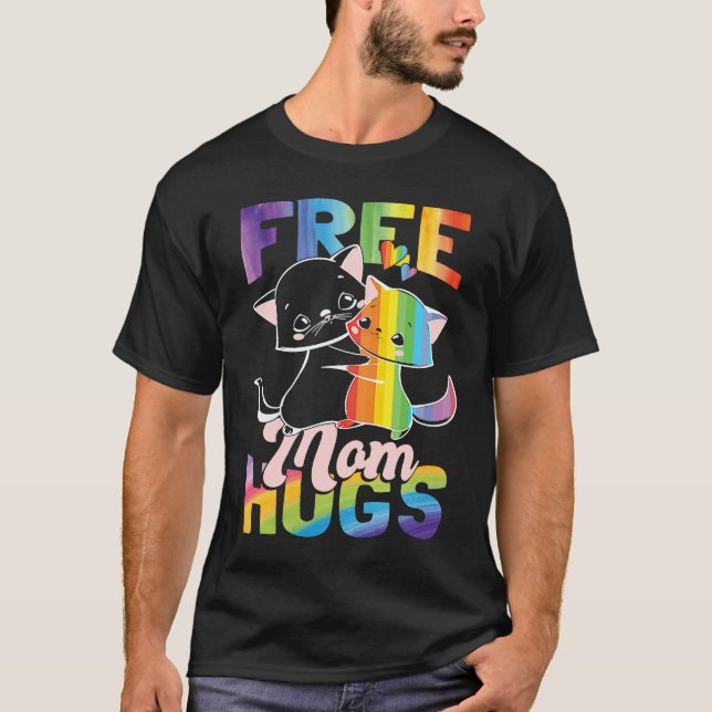 Camiseta Free Mom Hugs Pride Month LGBT Mom (Anverso)