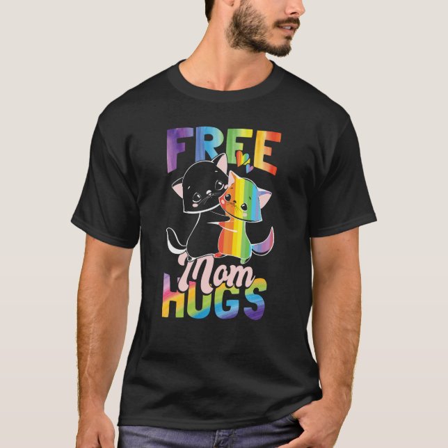Camiseta Free Mom Hugs Pride Month LGBT Mom (Anverso)