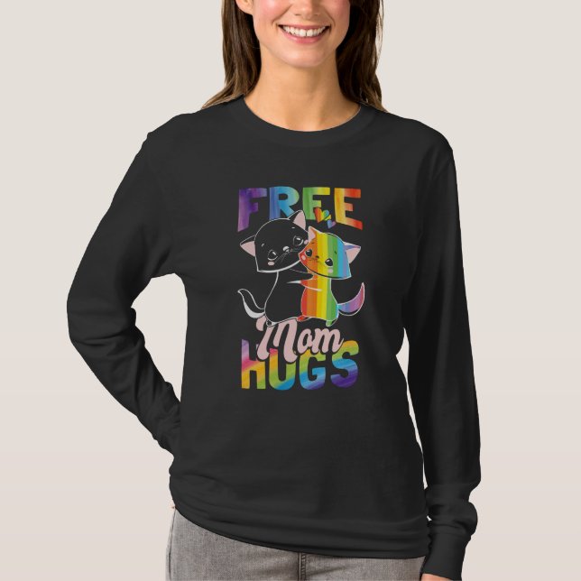 Camiseta Free Mom Hugs Pride Month LGBT Mom (Anverso)