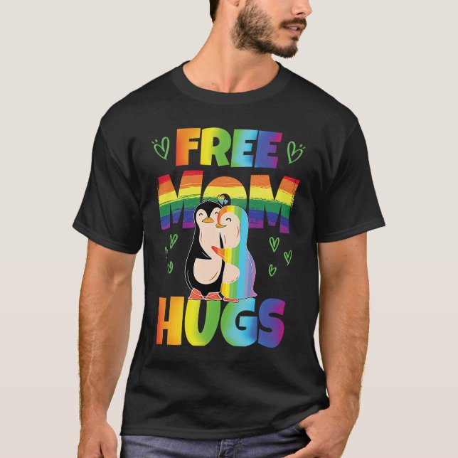 Camiseta Free Mom Hugs Pride Month Pride Parade Rainbow (Anverso)