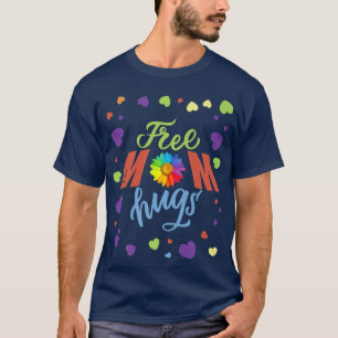 Camiseta Free Mom Hugs Pride Shirt Heart LGBT Pride Month P
