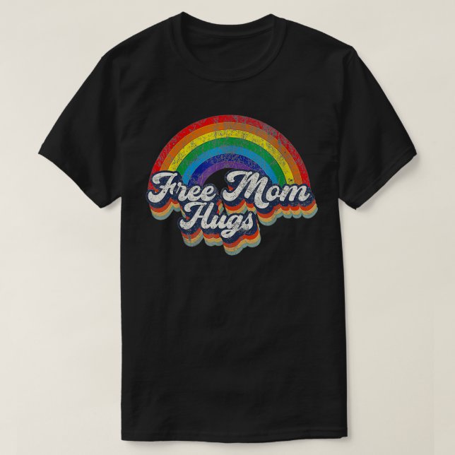Camiseta Free Mom Hugs Rainbow Heart LGBT Flag LGBT Pride M (Diseño del anverso)