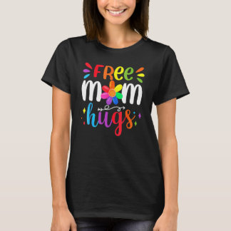 Camiseta Free Mom Hugs Rainbow Heart LGBT Pride Month