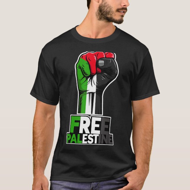 Camiseta Free Palestine Flag of Palestine Palestinian fist  (Anverso)