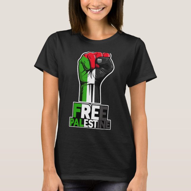 Camiseta Free Palestine Flag of Palestine Palestinian fist  (Anverso)