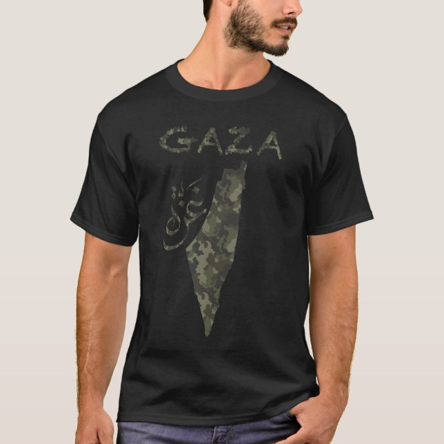 Camiseta Free Palestine Gaza - Diseño de camuflaje (Anverso)
