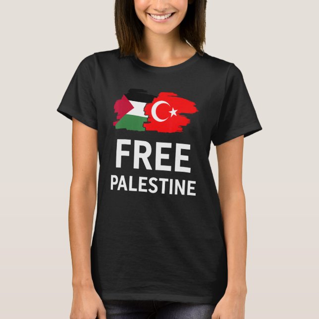 Camiseta Free Palestine Turkish Turkey Support Palestinian (Anverso)