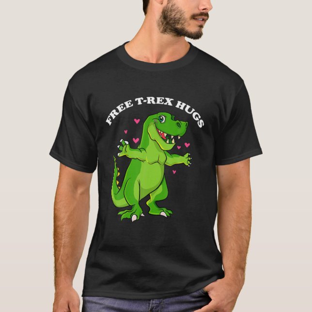 Camiseta Free T Rex Hugs Funny Día de San Valentín Dinosaur (Anverso)