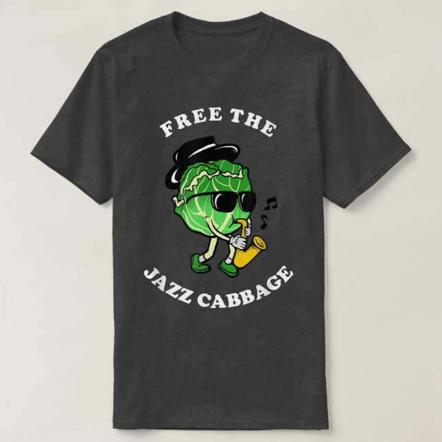 Camiseta Free The Jazz    CabbageJazz Cabbage Meme  (Diseño del anverso)