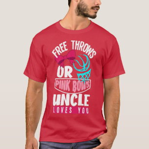 Camiseta Free Throws Pink Bows Uncle Loves You Gender Revea