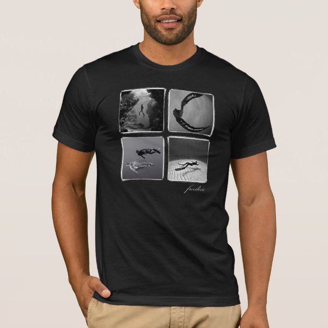 Camiseta freedive - orgánico. Para hombre negro (Anverso)