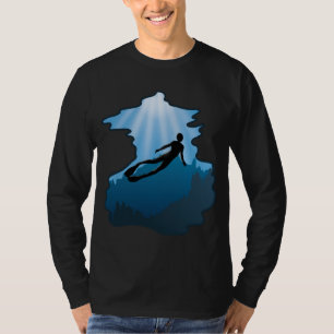 Camiseta Freediving - Buceador libre de agua