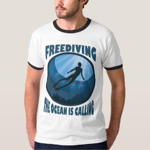 Camiseta Freediving - El océano llama buceador submarino