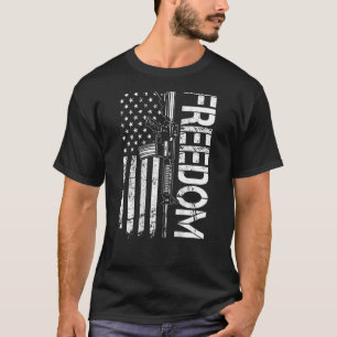 Camiseta Freedom Ar15 Bandera Estadounidense Pro Gun 2ª Enm