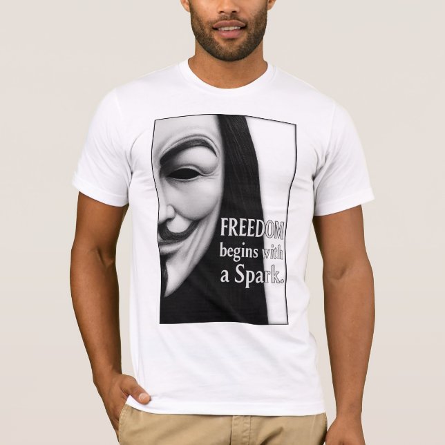 Camiseta Freedom Begins With a Spark (Anverso)