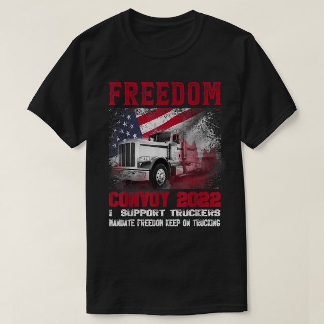 Camiseta Freedom Convoy 2022 In Support of Truckers Mandate (Diseño del anverso)