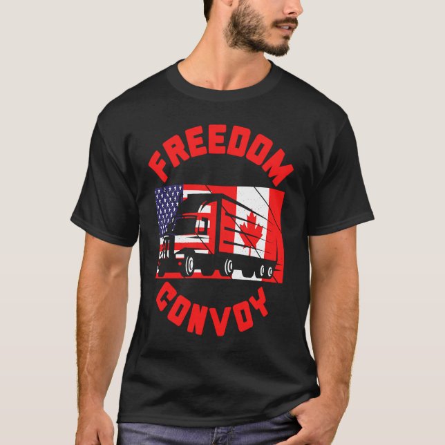 Camiseta Freedom Convoy 2022 Support Canadian Truckers Cana (Anverso)