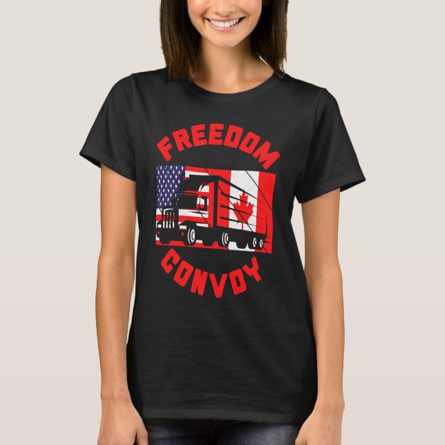 Camiseta Freedom Convoy 2022 Support Canadian Truckers Cana (Anverso)