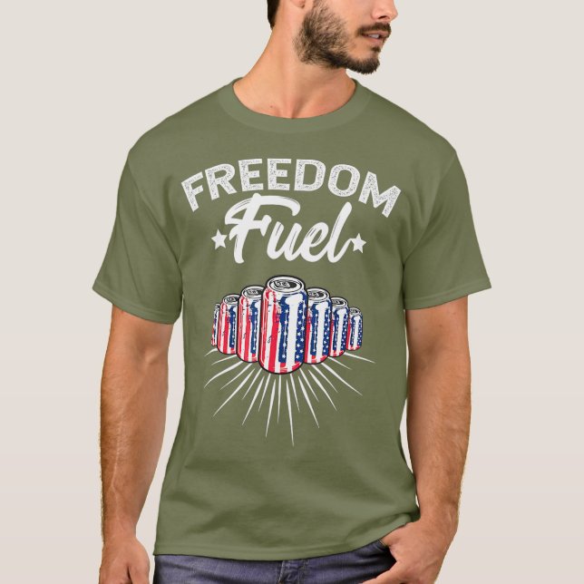 Camiseta Freedom Fuel USA Flag Beer 4 De Julio (Anverso)