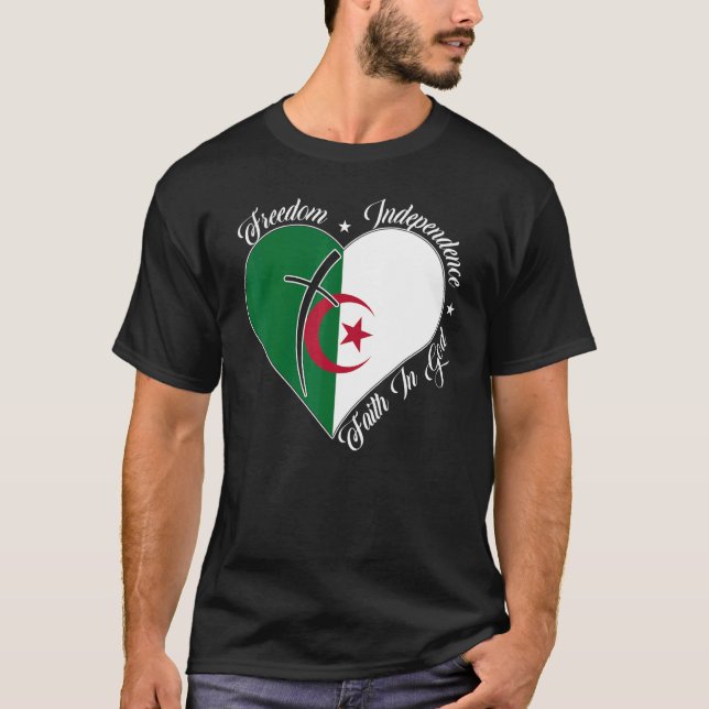 Camiseta Freedom Independence Faith In God  Christian Alger (Anverso)