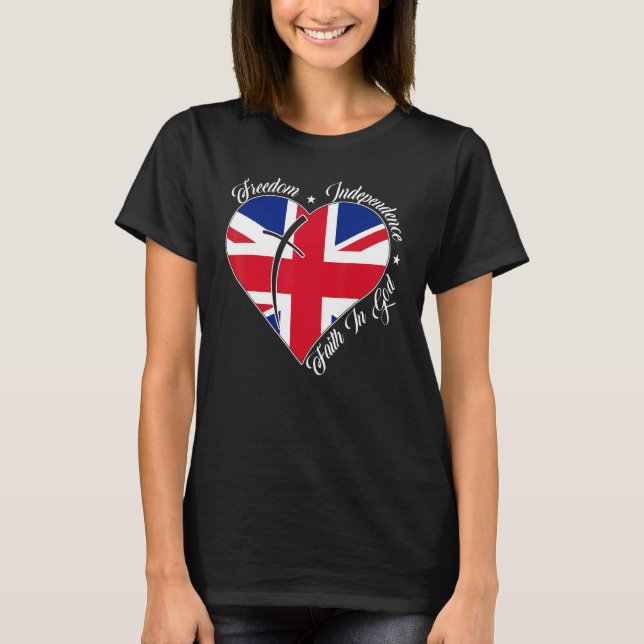 Camiseta Freedom Independence Faith In God  Christian Engla (Anverso)