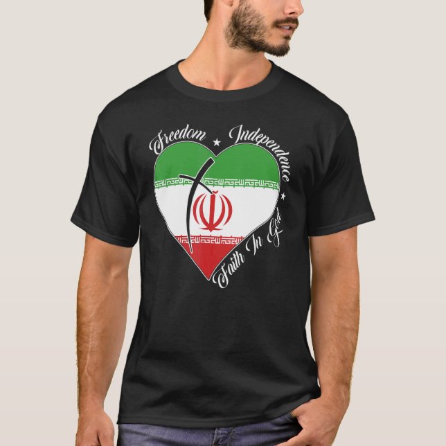 Camiseta Freedom Independence Faith In God   Christian Iran (Anverso)