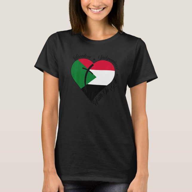 Camiseta Freedom Independence Faith In God  Christian Sudan (Anverso)
