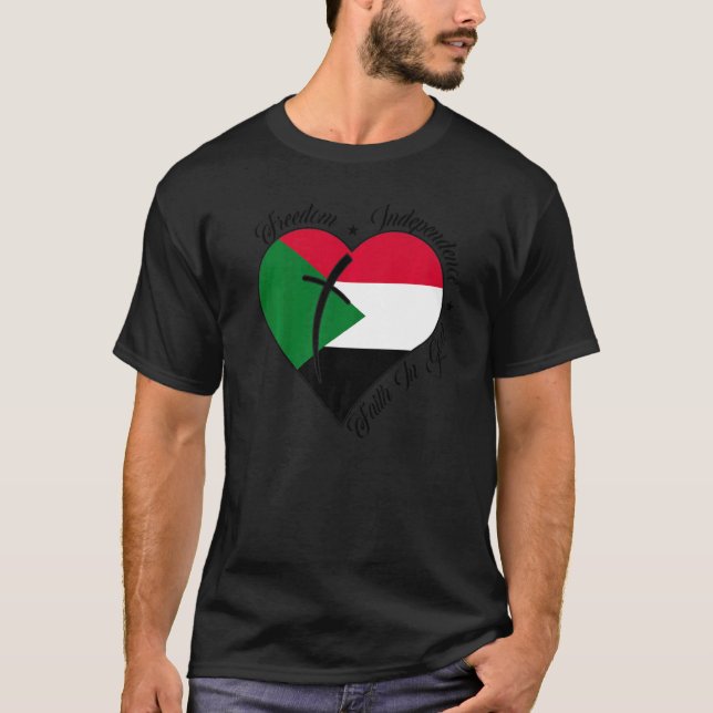 Camiseta Freedom Independence Faith In God  Christian Sudan (Anverso)