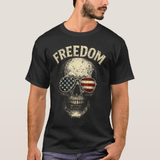 Camiseta Freedom Patriotic Skull USA