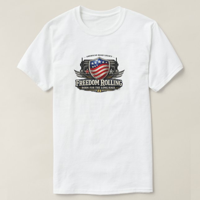 Camiseta Freedom Rolling Trucker – Nacido para lo  (Diseño del anverso)