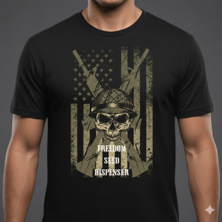 Camiseta Freedom Seed Dispenser Patriotic Skull T-Shirt