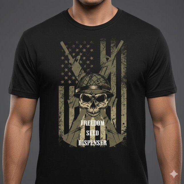 Camiseta Freedom Seed Dispenser Patriotic Skull T-Shirt (Subido por el creador)