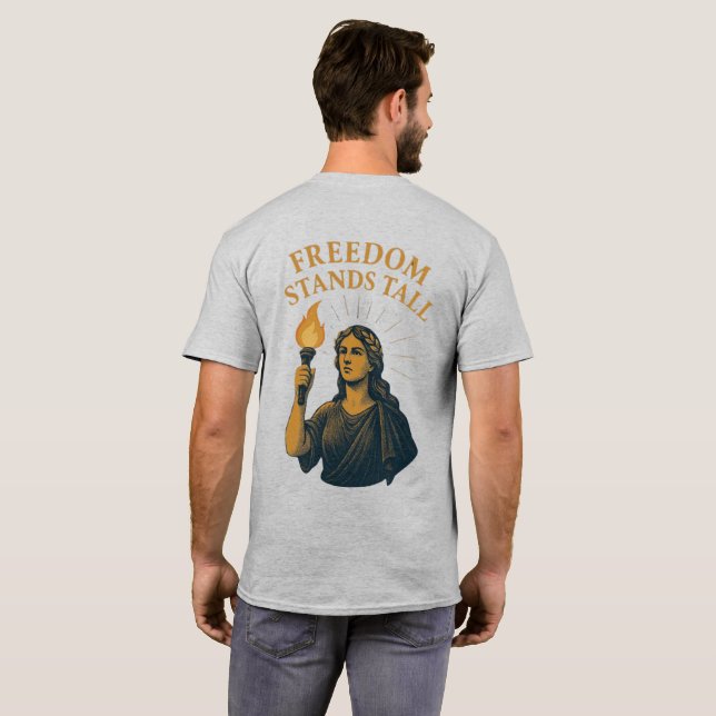 Camiseta Freedom Stands Tall – A Torch for All (Reverso completo)