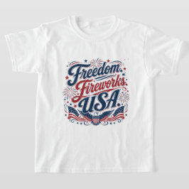 Camiseta FreedomFireworksUSA–Vintage Patriótico 4 de Julio