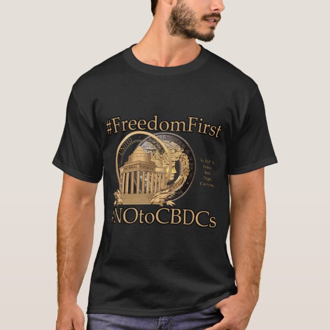 Camiseta #FreedomFirst: La billetera de la libertad adopta  (Anverso)