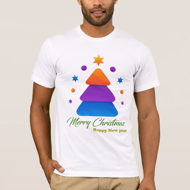 Camiseta Freefit Feliz Navidad Árbol Bella+Canvas Tee (Anverso)