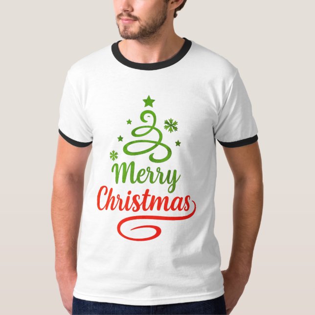 Camiseta Freefit Merry Christmas Ringer Tee 🎅 | Retro Holi (Anverso)