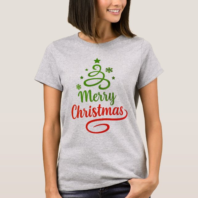 Camiseta Freefit Merry Christmas Tee | Women’s Holiday Cot  (Anverso)