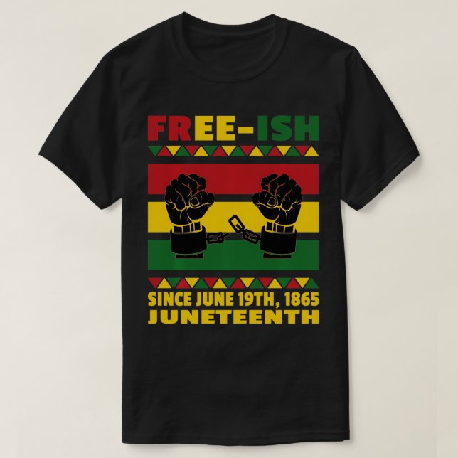 Camiseta Freeish desde el 18 de junio de 1865, afroamerican (Diseño del anverso)