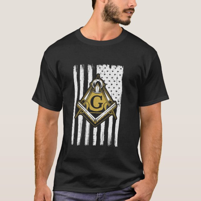 Camiseta Freemason Masonic Fraternry Freemasonry Bandera A  (Anverso)