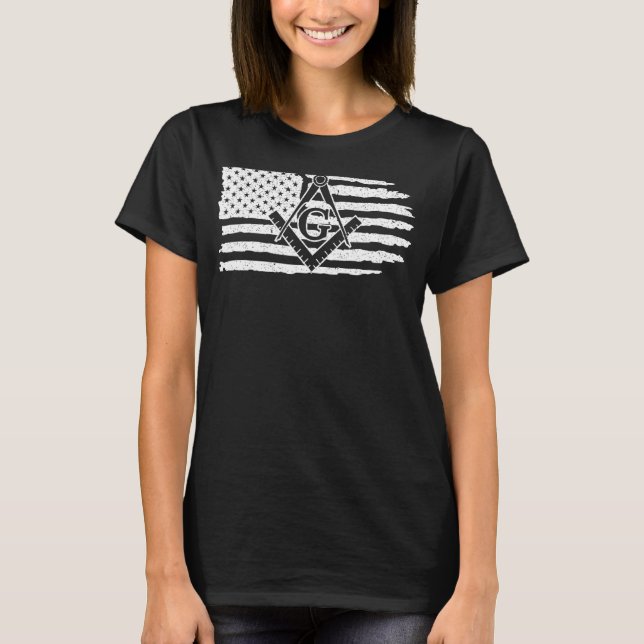 Camiseta Freemason Masonic Fraternry Freemasonry Bandera A  (Anverso)
