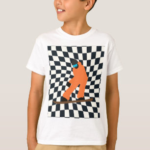 Camiseta Freerid Snowboarder En Naranja Suit Checkered