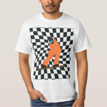 Freerid Snowboarder En Naranja Suit Checkered