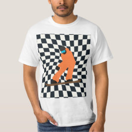 Camiseta Freerid Snowboarder En Naranja Suit Checkered