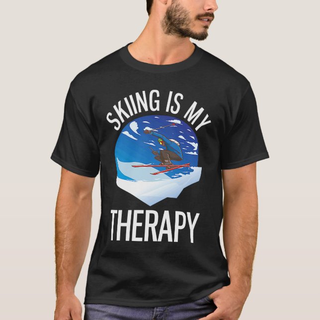 Camiseta Freeriding  Alpine Skiing Is My Therapy (Anverso)