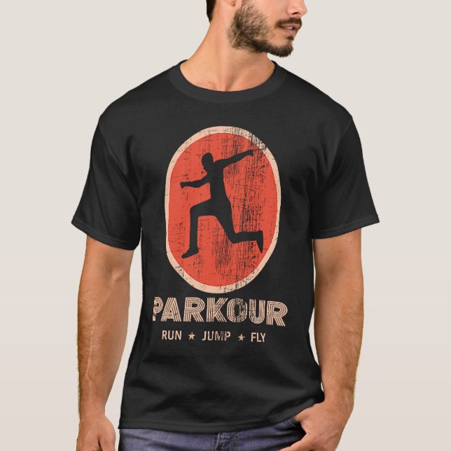 Camiseta Freerunning Distresning Parkour Jump Backflip Park (Anverso)